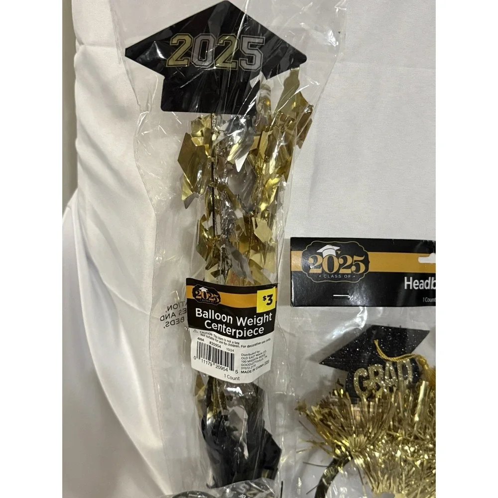 Graduation Party Supplies Lot 2025 Decor Kit Tumblers Headband Balloon Weight